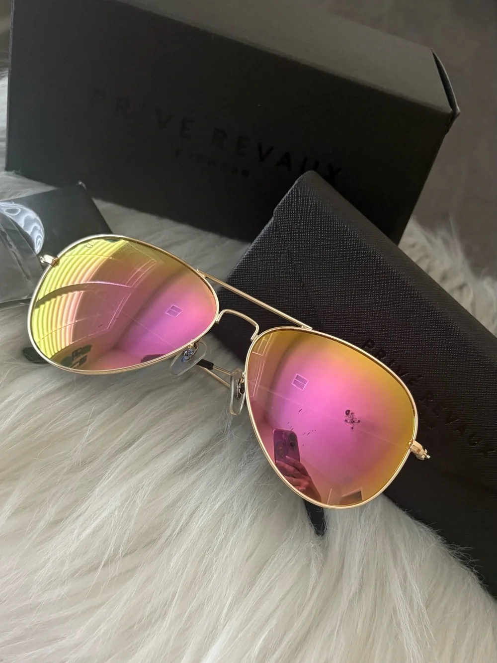 Prive Revaux “The Commando” Aviator Sunglasses - Sunset Pink - SCRATCHED